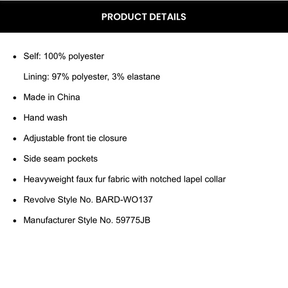 NEW! REVOLVE - Dorothea Faux Fur Coat In Snow Leopard - Size 8 - NWOT - Picture 6 of 6